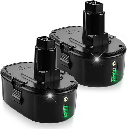 2 Pack Upgraded 8000mAh dc9096 dc9098 Replacement for dewalt 18v Battery DC9096 DC9098 DE9039 DE9095 DE9096 DE9098 DW9095 DW9096 DW9098 Compatible with DeWalt 18V XRP NiCd Tools in Kuwait
