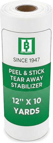 Self Adhesive Tear Away Embroidery Stabilizer 12" x 10 Yards for Machine Embroidery - Peel & Stick - Sticky Tear Away in Saudi Arabia
