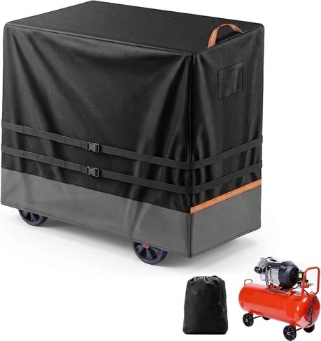 50-60 Gallon Vertical Air Compressor Cover, Top Zipper Access 25"D x 51"H | Heavy Duty 600D Waterproof Oxford, Breathable Large Equipment Cover for Garage & Shop in Saudi Arabia