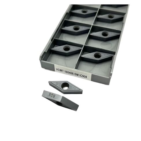 High Toughness Turning Blade Machine Accessories 10PCS VCMT160404 VCMT160408-SM IC907 IC908 External Turning Tool Hard Alloy Lathe Cutting Tools(VCMT160408-SM IC907) in Kuwait