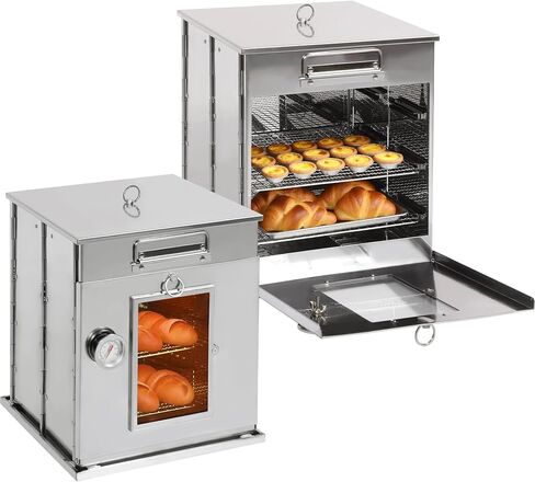 REDCAMP Fodable Camping Oven with 3 Tier Grill, Stainless Steel Oven for Propane Stove Baking BBQ Outdoor Cooking in Kuwait
