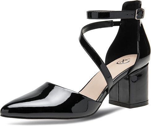 Women's Pointed Toe Low Chunky Heels Closed Toe Ankle Strap Dress Pump Shoes Comfortable Low Heel Wedding Party Dress Shoes in Kuwait