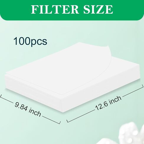 100-Pieces Replacement Nail Dust Collector Filter Paper, Compatible with Woput and Most Other Nail Dust Collectors for Nail Salon, Nail Spa, Home Use (White) 12.6 * 9.9 inches in Kuwait