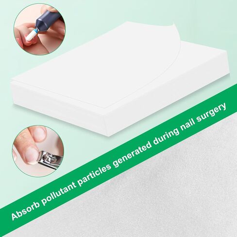 100-Pieces Replacement Nail Dust Collector Filter Paper, Compatible with Woput and Most Other Nail Dust Collectors for Nail Salon, Nail Spa, Home Use (White) 12.6 * 9.9 inches in Kuwait