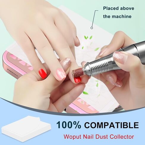 100-Pieces Replacement Nail Dust Collector Filter Paper, Compatible with Woput and Most Other Nail Dust Collectors for Nail Salon, Nail Spa, Home Use (White) 12.6 * 9.9 inches in Kuwait