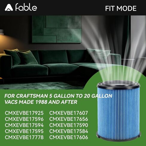 38751 Replacement Filter Fit for Craftsman CMXZVBE38751 Wet Dry Vac Filter for 5 to 20 Gallon shop vacuums, 2 Pack in Kuwait
