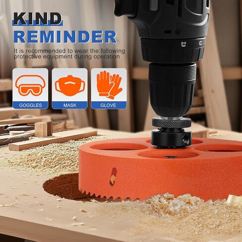 ELECFUN 6 Inch - 152mm Hole Saw Cutter with Pilot Drill Bit | HSS Bi-Metal, for PVC Wood Plastic Drywall Metal, Cutting tool, Quick Chip Removal in Kuwait