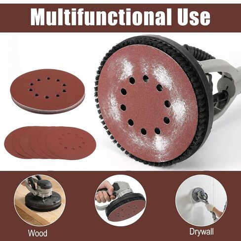50Pack Sanding Disc 9-Inch 10-Hole Hook-and-Loop,240 Grit Aluminum Oxide Drywall Sandpaper for ‎9"Drywall Sander Pads,power sanding discs Finishing Ceiling Wood Floor60 80 120 150 240 Grit in Kuwait