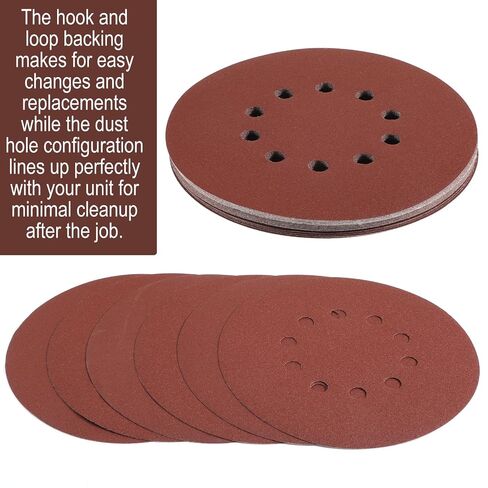 50Pack Sanding Disc 9-Inch 10-Hole Hook-and-Loop,240 Grit Aluminum Oxide Drywall Sandpaper for ‎9"Drywall Sander Pads,power sanding discs Finishing Ceiling Wood Floor60 80 120 150 240 Grit in Kuwait