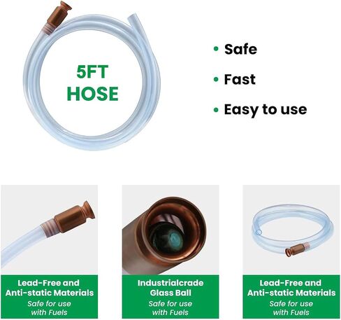 3/4" Siphon Hose, Shaker Siphon Pump for Gasoline/Gas/Fuel/Water Transfer, Upgrade Multi-Purpose Self Priming Siphon Hose(5 feet) in Kuwait