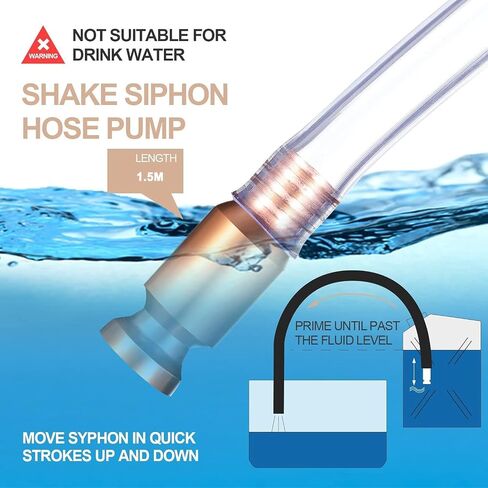 3/4" Siphon Hose, Shaker Siphon Pump for Gasoline/Gas/Fuel/Water Transfer, Upgrade Multi-Purpose Self Priming Siphon Hose(5 feet) in Kuwait