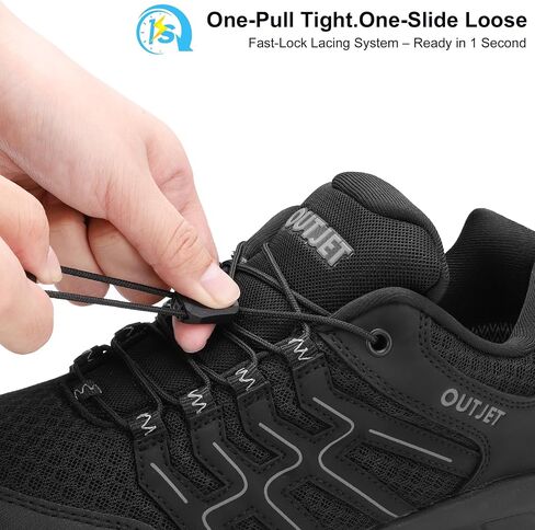 Women's Waterproof Hiking Shoes Quick Laces Lightweight Comfortable Breathable Non-Slip Trails Outdoor Sneakers Black in Kuwait