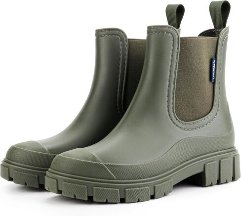 Women's Ankle Rain Boots – Waterproof, Non Slip Chelsea Garden & Outdoor Boots – Stylish Rubber with Cushioned Comfort Insole for Work & Daily Wear in Kuwait