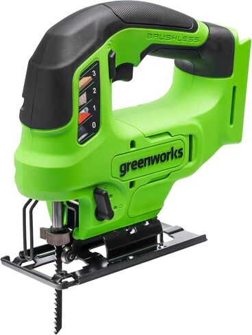 Greenworks 24V Brushless Cordless 1" Jig Saw (3,000 SPM / 4 Settings/Bevel 0°-45°/ LED Light), Battery and Charger Sold Separately in Kuwait