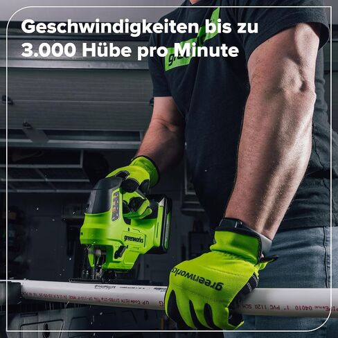 Greenworks 24V Brushless Cordless 1" Jig Saw (3,000 SPM / 4 Settings/Bevel 0°-45°/ LED Light), Battery and Charger Sold Separately in Kuwait
