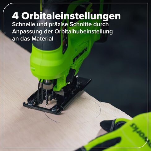 Greenworks 24V Brushless Cordless 1" Jig Saw (3,000 SPM / 4 Settings/Bevel 0°-45°/ LED Light), Battery and Charger Sold Separately in Kuwait