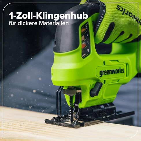 Greenworks 24V Brushless Cordless 1" Jig Saw (3,000 SPM / 4 Settings/Bevel 0°-45°/ LED Light), Battery and Charger Sold Separately in Kuwait