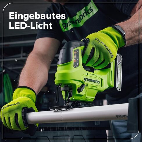 Greenworks 24V Brushless Cordless 1" Jig Saw (3,000 SPM / 4 Settings/Bevel 0°-45°/ LED Light), Battery and Charger Sold Separately in Kuwait
