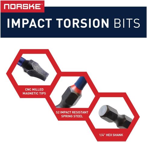 Norske Tools NIBBI085 12" x #2 Phillips Power Impact Torsion Driver Bits in Kuwait