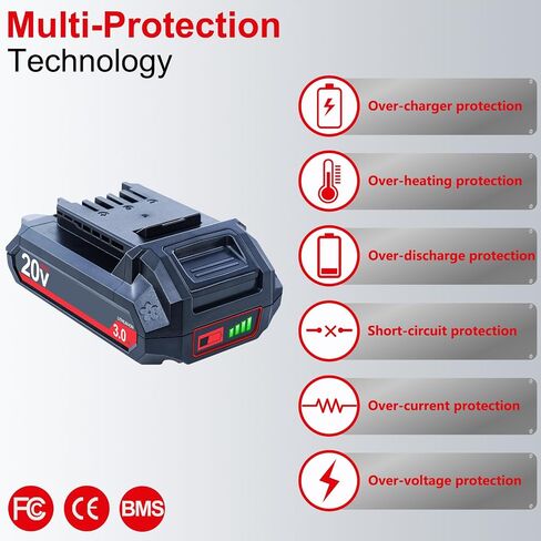 DTK Replacement for Skil 20V Battery 3000mAh Lithium-Ion Batteries 2 Packs in Kuwait