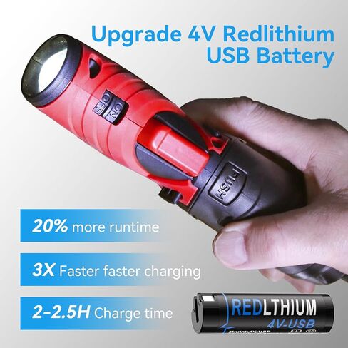Replacement for MK Red Lithium USB 3.0 Battery, 2 Pack 4V USB Battery and Charger Kit, 3000mAh Lithium-Ion Rechargeable, Compatible with 2114-21, 2163-21, 2112-21, 2128-21 in Kuwait