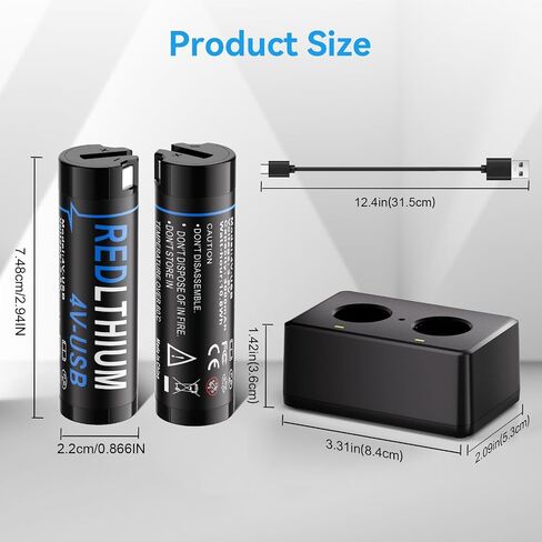 Replacement for MK Red Lithium USB 3.0 Battery, 2 Pack 4V USB Battery and Charger Kit, 3000mAh Lithium-Ion Rechargeable, Compatible with 2114-21, 2163-21, 2112-21, 2128-21 in Kuwait