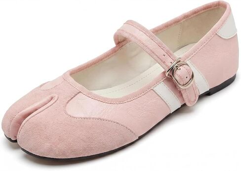 ZQW Women's Tabi Mary Jane Ballet Flats, Comfortable Wide Width Lightweight Adjustable Buckle Strap Cute Sporty Ballerina Round Split Toe Shoes for Daily Dressy Walking Casual Office Work in Kuwait