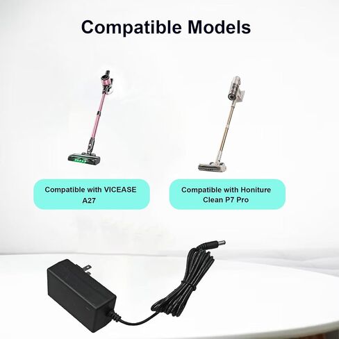 26.5V Charger Replacement for VICEASE A27 22.2V Vacuum | Power Cord Compatible with Honiture Clean P7 Pro 21.6V Cordless Stick Vacuum Cleaner in Kuwait