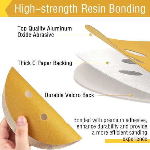6 Inch Sanding Discs, 6 Holes Hook and Loop 40 Grit Round Wet Dry Auto Sandpaper for Orbital Sander Pads 70 PCS Lijas for Car in Kuwait