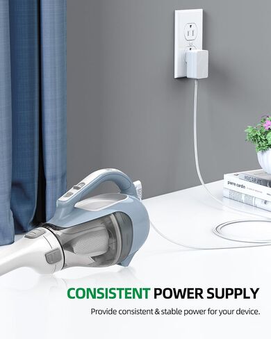 Superer Charger Fit for Black and Decker Spillbuster BHSB315J BHSB320JP, Floor Sweeper for HFS115J10 HFS215J01 HFS413J10 Model Power Cord in Kuwait