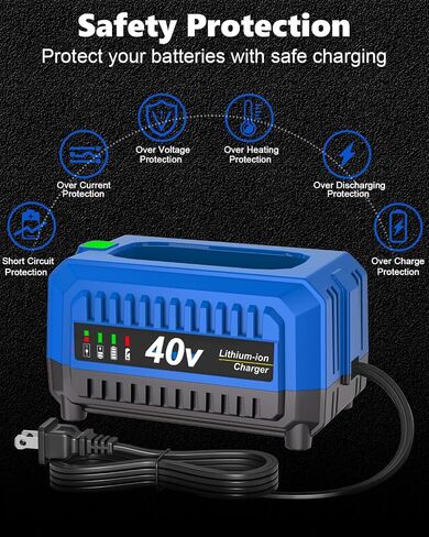 40V Fast Charger Replacement for Kobalt 40V Battery Charger | Compatible for Kobalt 40 Volt Lithium Ion Battery KB240-03 KB640-03 KB240-06 KRC40-06, LED Indicator, Built-in Cooling System in Kuwait