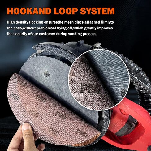 9 Inch Drywall Sanding Discs 80 Grit, 15PCS Mesh Sandpaper Hook and Loop for Drywall Sander, Abrasive Dust-Free Net Sanding Pads for Wall Grinding, Floor Sanding in Kuwait