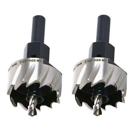 McJ Tools 1-1/2 Inch HSS M2 Drill Bit Hole Saw for Metal, Steel, Iron, Alloy, Ideal for Electricians, Plumbers, DIYs, Metal Professionals 2 Pack in Kuwait