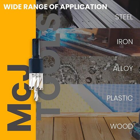 McJ Tools 1-1/2 Inch HSS M2 Drill Bit Hole Saw for Metal, Steel, Iron, Alloy, Ideal for Electricians, Plumbers, DIYs, Metal Professionals 2 Pack in Kuwait