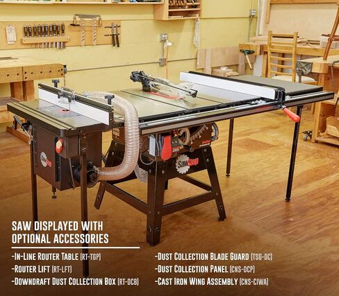 SAWSTOP 10-Inch Contractor Saw, 1.75-HP, 52-Inch Professional T-Glide Fence System (CNS175-TGP252) in Kuwait