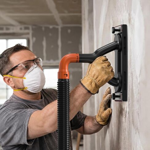Zipcase 9" Dust Free Hand Sander for Smoothing Walls, 95% dust capture | Adjustable Suction, Drywall Sander with Vacuum, with 7.4 ft Hose, Adapter, 120 Grit and 240 Grit in Kuwait