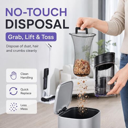 30 PCS Dust Bags for Narwal S30 Pro / S30 Wet Dry Vacuum Mop, Self-Contained Waste Separation Bag Replacement Parts, Fine Mesh Filter Bag with Rigid Frame for Dust, Hair and Debris in Kuwait