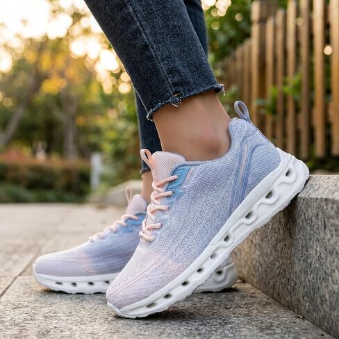 Women's Breathable Walking Shoes - Non-Slip Lightweight Casual Lace-up Athletic Sneakers in Kuwait