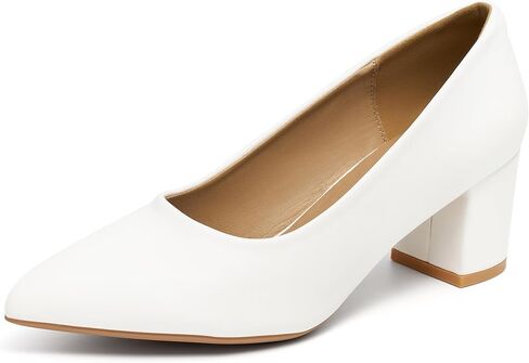 Women's Pumps Dress Shoes: 2.36" Stable Chunky Heels with Non-Slip & Cushioned Sole for Comfort Walking - Closed Pointed Toe Elegant Shoes for Business Office Wedding Party in Kuwait