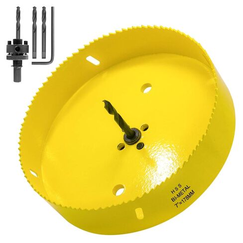 1 3/4 Inch Hole Saw with 3/8 Arbor HSS Bi-Metal Hole Saw Blade and Variable Teeth Pitch for Wood, Plastic Board, Pipe,Plywood, and Soft Metal Sheet 1 3/4"(44mm) in Kuwait