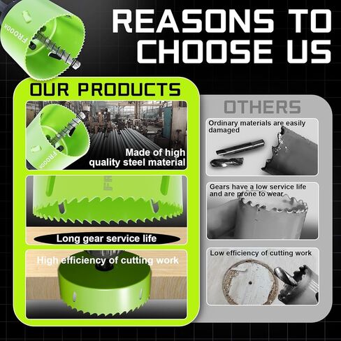 5-3/4" (146mm) Bi-Metal Hole Saw with Arbor-Multi-Material Cutting Kit for Thin Iron, Wood & Drywall - High-Speed Steel Teeth with Smooth Cutting Edge, Fast Chip Removal & Bonus Dust-Proof Bag in Kuwait