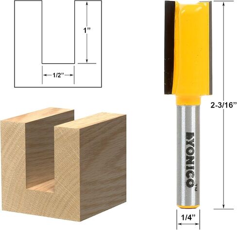 YONICO Straight Router Bits 1/2-Inch Diameter X 15/16-Inch Height 1/4-Inch Shank 14158q in Kuwait