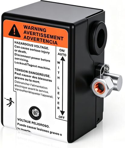 23474653 Air Compressor Pressure Switch for Ingersoll Rand, 145/175 PSI for 2340L5 2340N5 2340D5-V TS4N5 TS4L5 IR 5HP Single Phase Air Compressors, 4-Port 1/4" FNPT with Built-In Unloader Valve in Kuwait