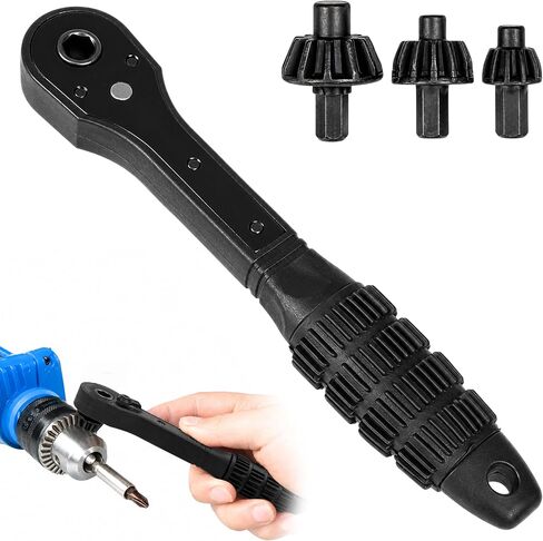 3 in 1 Drill Chuck Ratchet Wrench, Compatible with Most Electric Drills & Drill Presses, Universal Key Chuck Spanner, Double Head Replacement Tool for DIY, Home Repair, Automotive Maintenance in Kuwait