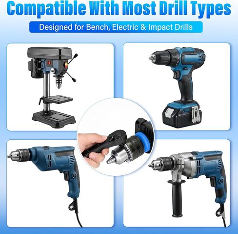 3 in 1 Drill Chuck Ratchet Wrench, Compatible with Most Electric Drills & Drill Presses, Universal Key Chuck Spanner, Double Head Replacement Tool for DIY, Home Repair, Automotive Maintenance in Kuwait