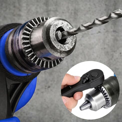 3 in 1 Drill Chuck Ratchet Wrench, Compatible with Most Electric Drills & Drill Presses, Universal Key Chuck Spanner, Double Head Replacement Tool for DIY, Home Repair, Automotive Maintenance in Kuwait