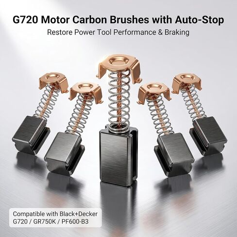 G720 Carbon Brushes – Compatible with Black & Decker G720-B3, G720K-B3, GR750K, PF600-B3 Angle Grinder Motor – 6-Pack in Kuwait