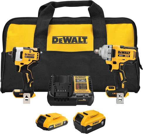 DEWALT 20V MAX 1/2 and 3/8 in. Cordless Impact Wrench Combo (DCK206D1P1) in Kuwait