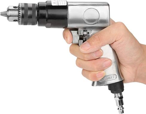 Air Drill 3/8" 1700rpm Pneumatic Drill,High Speed Reversible Air Drills for Wall Floor Iron Plate Drilling, Handheld Pneumatic Power Drill for Furniture Machine Maintenance in Kuwait