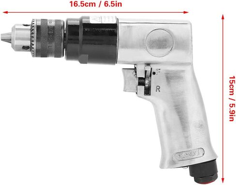 Air Drill 3/8" 1700rpm Pneumatic Drill,High Speed Reversible Air Drills for Wall Floor Iron Plate Drilling, Handheld Pneumatic Power Drill for Furniture Machine Maintenance in Kuwait